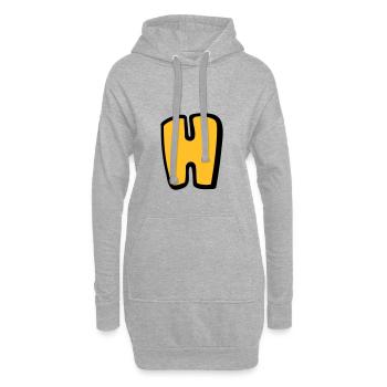 Alphabet H - Sweat-shirt à capuche long Femme - gris chiné - Devant