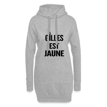 Gilles Est Jaune Poing Levé ! - Sweat-shirt à capuche long Femme - gris chiné - Devant
