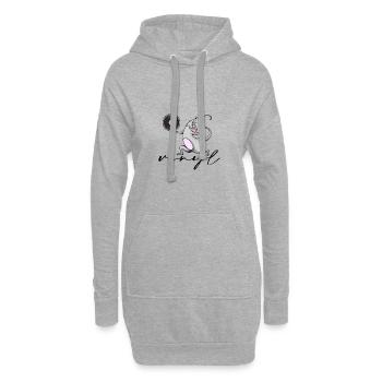 vinyl schallplatte disco dj clubsound party - Hoodie-Kleid - Grau meliert - Vorne