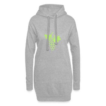 grappe raisin vigne feuille 27 - Sweat-shirt à capuche long Femme - gris chiné - Devant