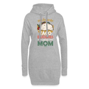 My Favorite Taco Buddies Call Me Mom - Hoodie-Kleid - Grau meliert - Vorne