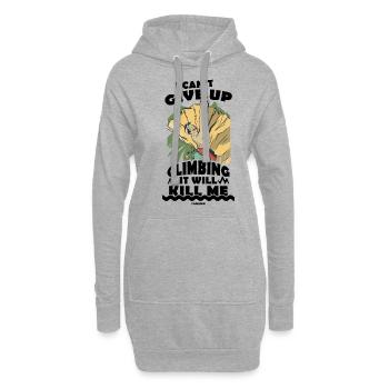 Klettern Berg Alpen Natur Klettersport Geschenk - Hoodie-Kleid - Grau meliert - Vorne