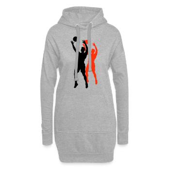 Volleyball Spieler Silhouette - Hoodie-Kleid - Grau meliert - Vorne