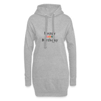 HAPPY BIRTHDAY - Sweat-shirt à capuche long Femme - gris chiné - Devant