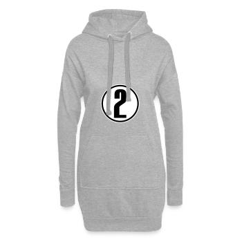 2 - Sweat-shirt à capuche long Femme - gris chiné - Devant