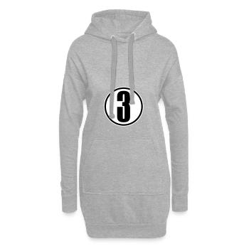 3 - Hoodie-Kleid - Grau meliert - Vorne