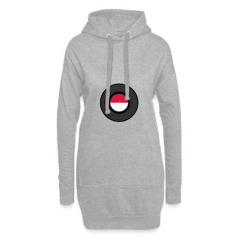 Vinyle - Sweat-shirt à capuche long Femme - gris chiné - Devant