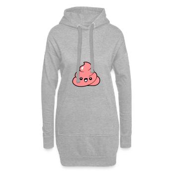 Kawaii kackhaufen Emoji - Hoodie-Kleid - Grau meliert - Vorne