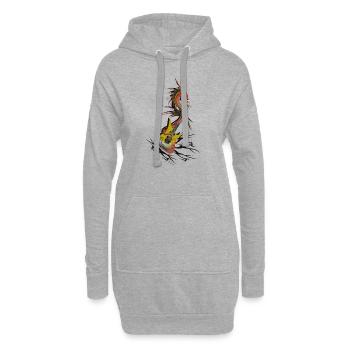Guitar Dragon - Hoodie-Kleid - Grau meliert - Vorne