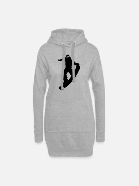 snowboarder nosegrip - Hoodie-Kleid - Grau meliert
