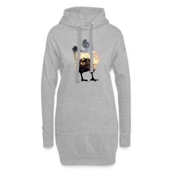 Hühnchen - Hoodie-Kleid - Grau meliert - Vorne