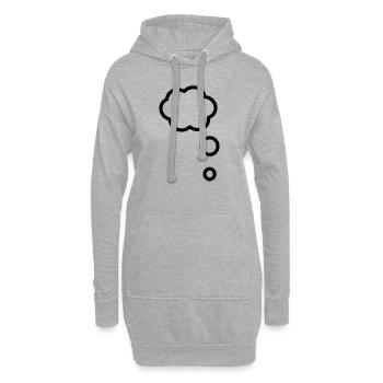 bulle de pensée - Sweat-shirt à capuche long Femme - gris chiné - Devant
