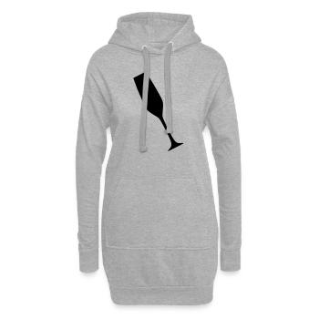 Sektglas - Champagnerglas - Hoodie-Kleid - Grau meliert - Vorne