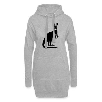 Känguru - Hoodie-Kleid - Grau meliert - Vorne