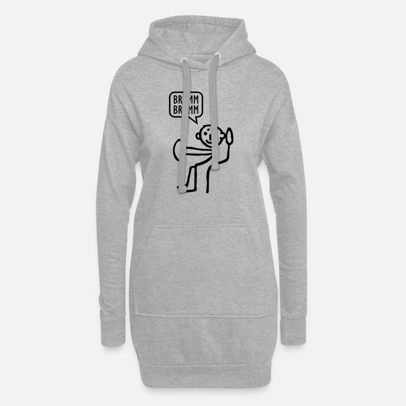 Strichmännchen brumm - Hoodie-Kleid - Grau meliert