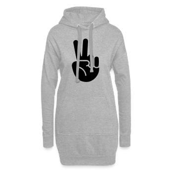 peace hand - Hoodie-Kleid - Grau meliert - Vorne