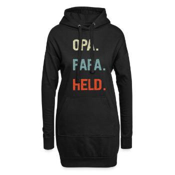 Grand-papa héros fête des pères Idée - Sweat-shirt à capuche long Femme - noir - Devant