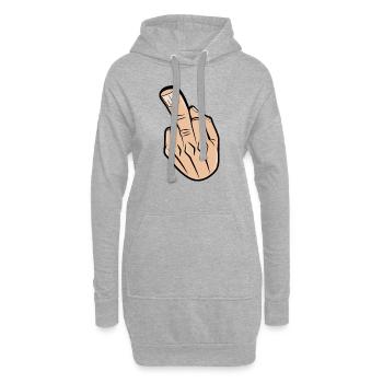 majeur - Sweat-shirt à capuche long Femme - gris chiné - Devant