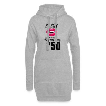 Frech und fabelhaft mit 50. 50. Geburtstag - Hoodie-Kleid - Grau meliert - Vorne