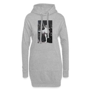 Ballerine - Sweat-shirt à capuche long Femme - gris chiné - Devant