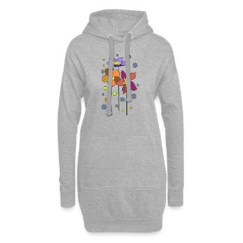 Fleur - Sweat-shirt à capuche long Femme - gris chiné - Devant