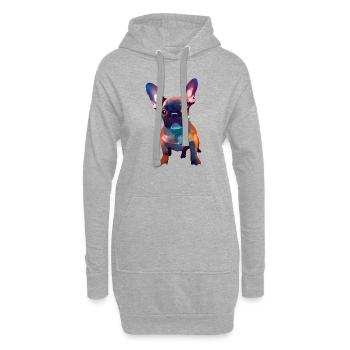 Bulldogge Hund Hundebesitzer Hunde Hundehalter - Hoodie-Kleid - Grau meliert - Vorne