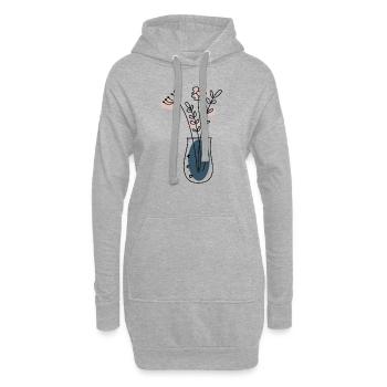 Bouquet de fleurs dans son vase - Sweat-shirt à capuche long Femme - gris chiné - Devant