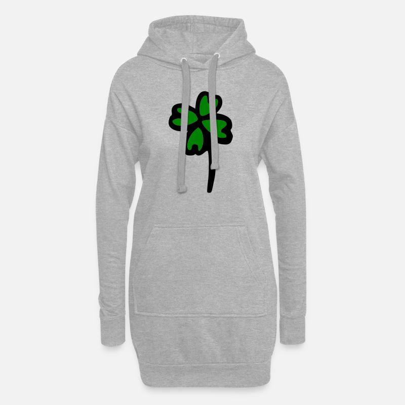 Kleeblatt - Hoodie-Kleid - Grau meliert