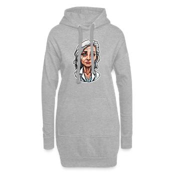 Médecin / professionnel de la santé / médecin / profession / spécialiste - Sweat-shirt à capuche long Femme - gris chiné - Devant