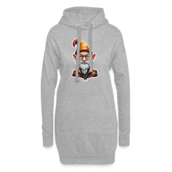 Gartenzwerg / Märchenland / Kobold / Gnom / Logo - Hoodie-Kleid - Grau meliert - Vorne