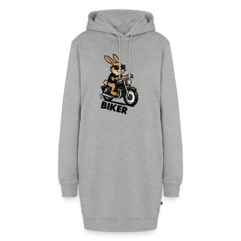 hase biker - Hoodie-Kleid - Grau meliert - Vorne