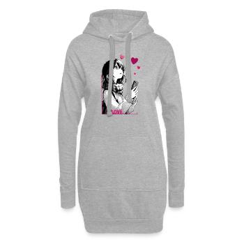 liebe - Hoodie-Kleid - Grau meliert - Vorne