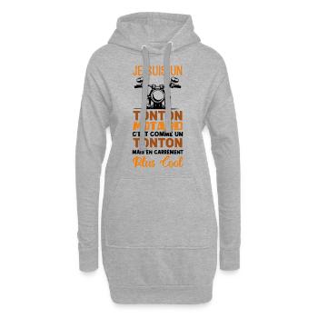 Tonton motard. Cadeau tonton motard. oncle motard. - Sweat-shirt à capuche long Femme - gris chiné - Devant