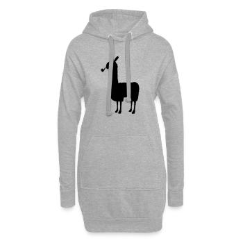 smoking lama - Hoodie-Kleid - Grau meliert - Vorne