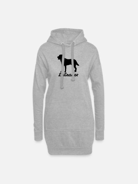 Labrador Retriever - Hund Geschenk Labbi - Hoodie-Kleid - Grau meliert