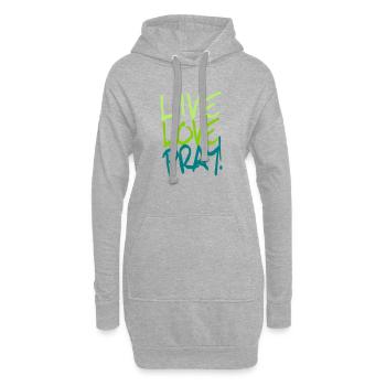 Live-Love-Pray! - Hoodie-Kleid - Grau meliert - Vorne