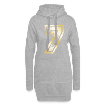 7 Nombre d’or - Sweat-shirt à capuche long Femme - gris chiné - Devant