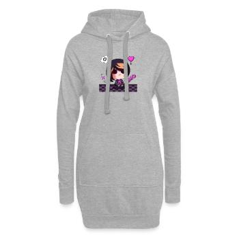 GSUO - Sweat-shirt à capuche long Femme - gris chiné - Devant