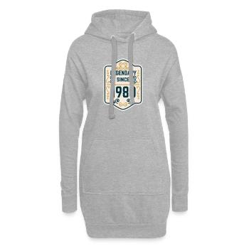 Legendär seit 1980 - Hoodie-Kleid - Grau meliert - Vorne
