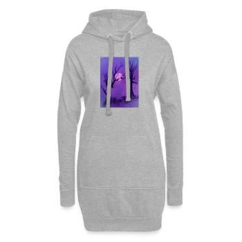Birds meating at dawn - Hoodie-Kleid - Grau meliert - Vorne