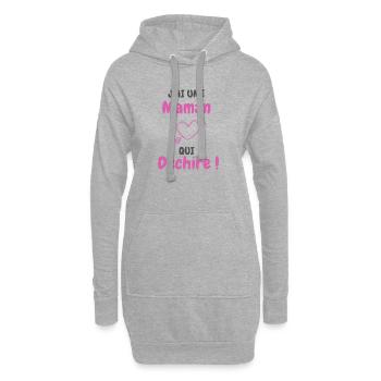 Ich habe eine Mutter, die rockt - Hoodie-Kleid - Grau meliert - Vorne