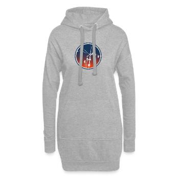 Bergalpen Ski leewarddesign - Hoodie-Kleid - Grau meliert - Vorne