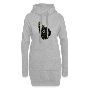 Nymphensittich (07) - Hoodie-Kleid - Grau meliert - Vorne