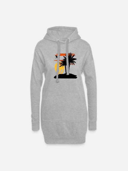 Sonnenuntergang - Sunset - Hoodie-Kleid - Grau meliert