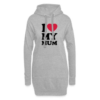 I love my mum - Ich liebe meine Mama - Hoodie-Kleid - Grau meliert - Vorne