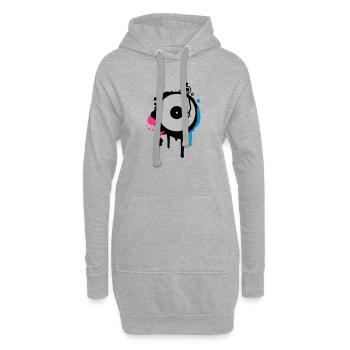 une table tournante et bras de lecture des graffit - Sweat-shirt à capuche long Femme - gris chiné - Devant