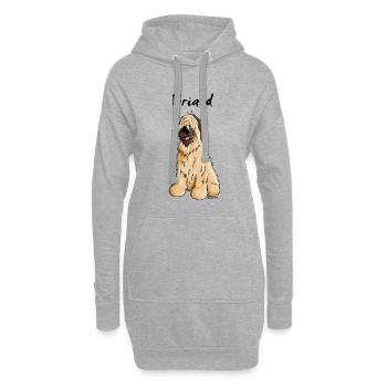 Knuffiger Briard - Hund - Hunderasse - Hoodie-Kleid - Grau meliert - Vorne
