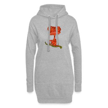 Chamaeleon Exotisch Geschenkidee - Hoodie-Kleid - Grau meliert - Vorne