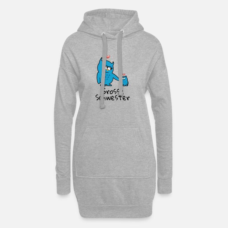 grosse Schwester - Hoodie-Kleid - Grau meliert
