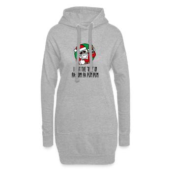 I put the Rum in Pa-Rum Pa Pum lustig Weihnachten - Hoodie-Kleid - Grau meliert - Vorne